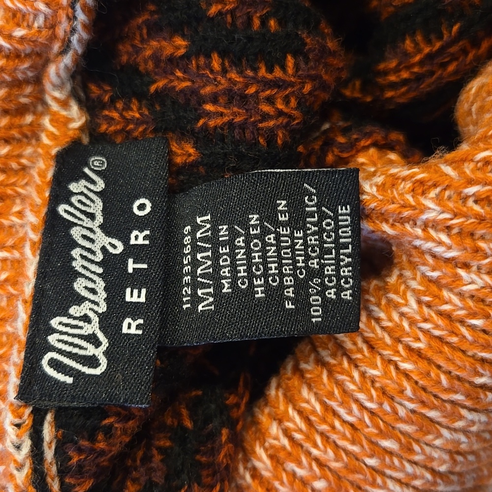 Wrangler Retro Knit Sweater in Orange and Black Ladies Size L